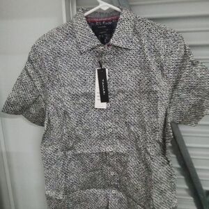 Tahari Black and White Patterned Shirt